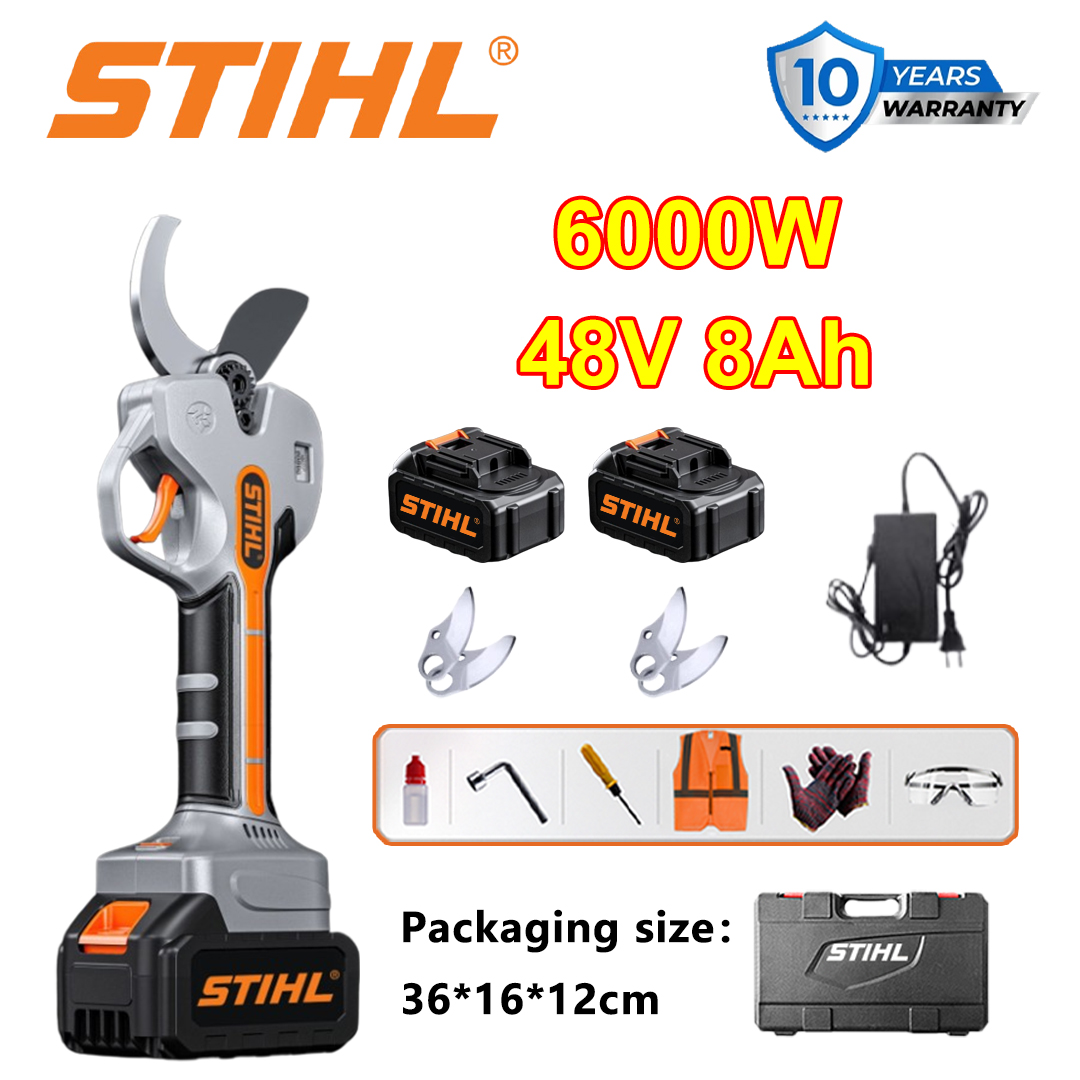 STIHL trimer bez četkica 6000W, LED digitalni zaslon, vijek trajanja 24 sata, originalna baterija 48V 8Ah*2 + punjač + oštrica od karbonskog čelika SK9*2 + zaštitni komplet + kutija za alat + 18-mjesečno jamstvo